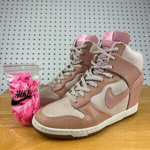 Nike Dunk Sky‎ Hi Women Sz 7.5 Hidden Wedge Pink Sand Sneaker Shoe 543257 040